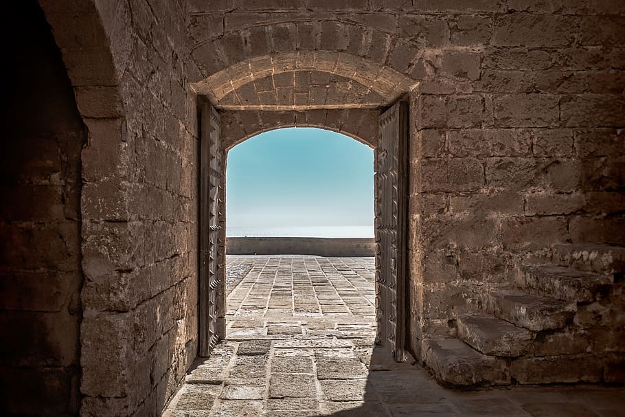 fort, door, old, architecture, castle, fortress, historic, wall, stone, ancient