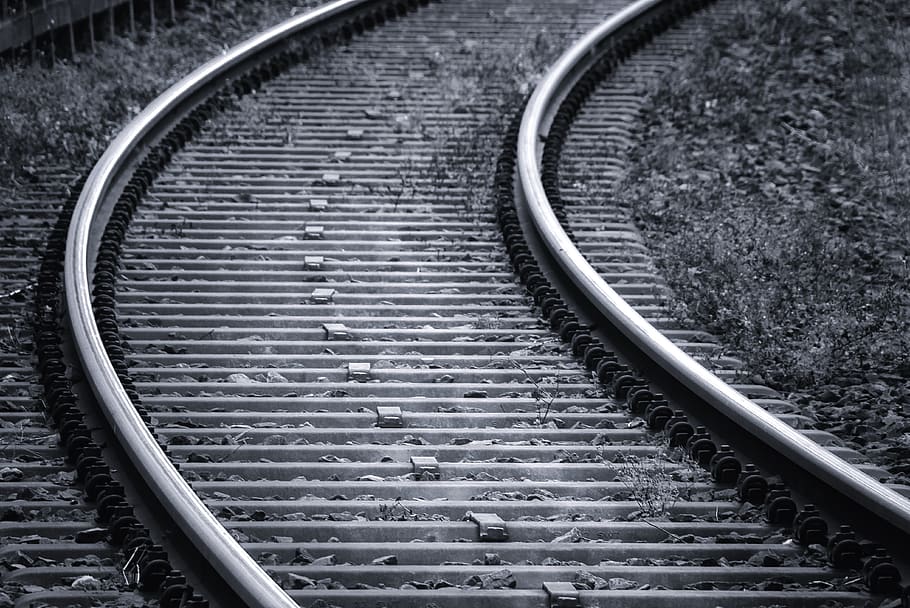 rails, railroad tracks, track, train, railway sleepers, railway, railway tracks, route, track bed, railroad track