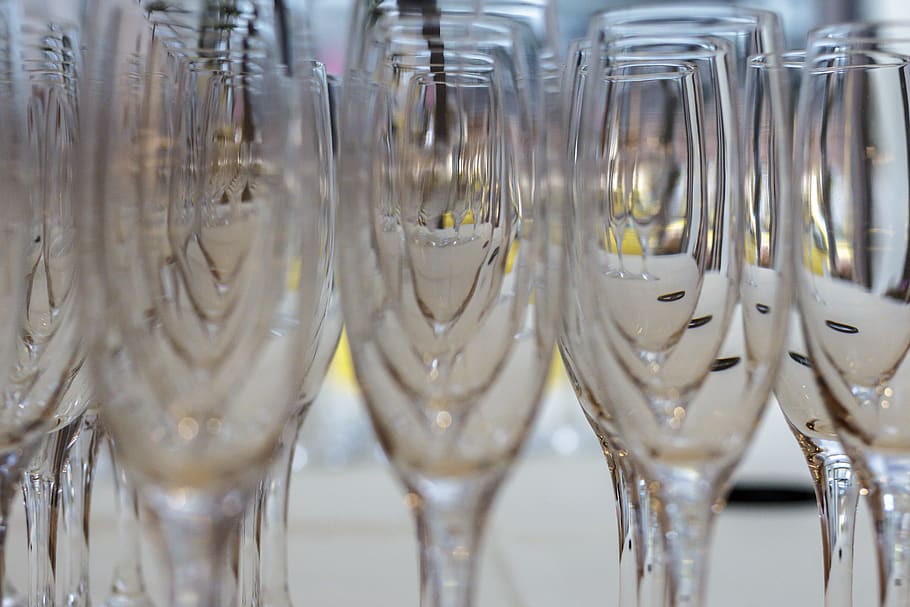 champanhe, óculos, taças de champanhe, celebração, casamento, bebida, comemorar, romântico, material de vidro, dentro de casa