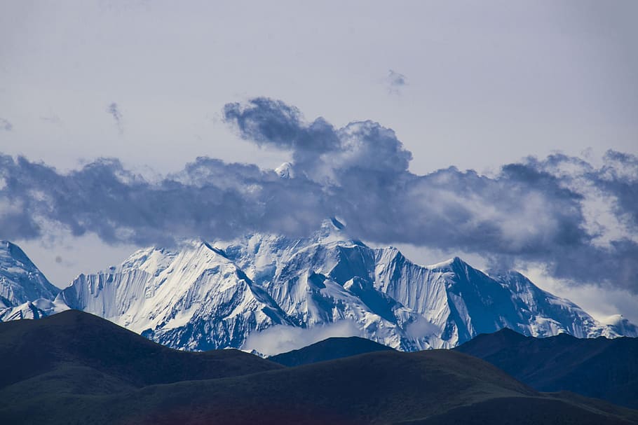 paisagem de montanhas de neve, landscapeNature, hD Wallpaper, montanha, montanhas, vista, céu, cadeia de montanhas, neve, temperatura fria