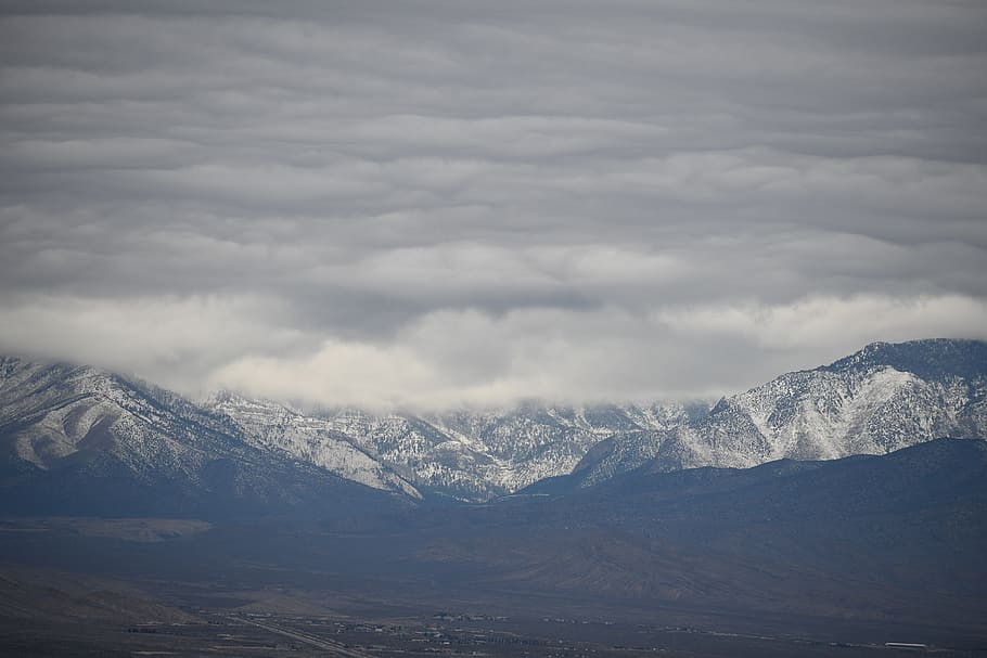mt, charleston, snow covered, mountain, landscape, las vegas, beauty in nature, cloud - sky, scenics - nature, snow