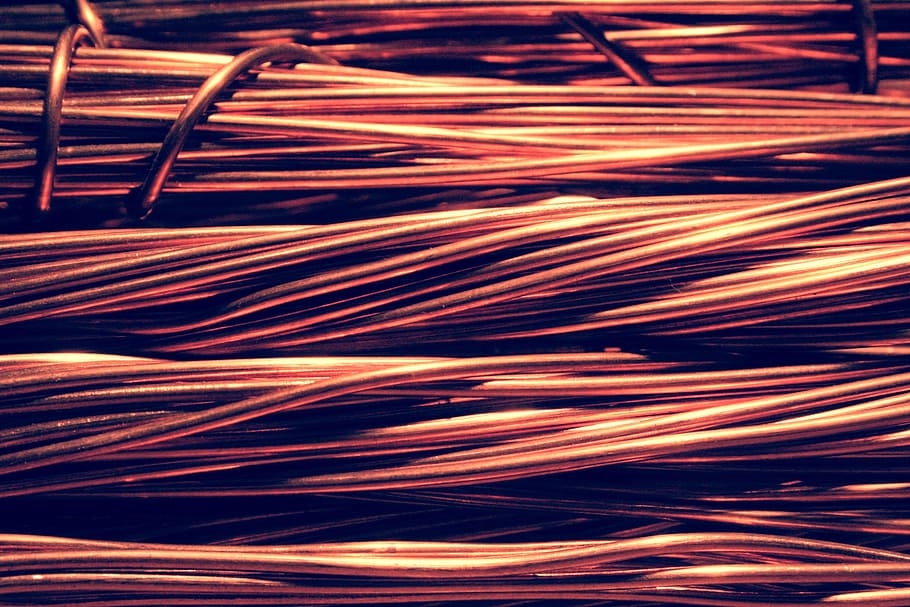 fio de cobre, texturas, fundo, cabo, cobre, elétrico, fio, ninguém, quadro completo, padrão