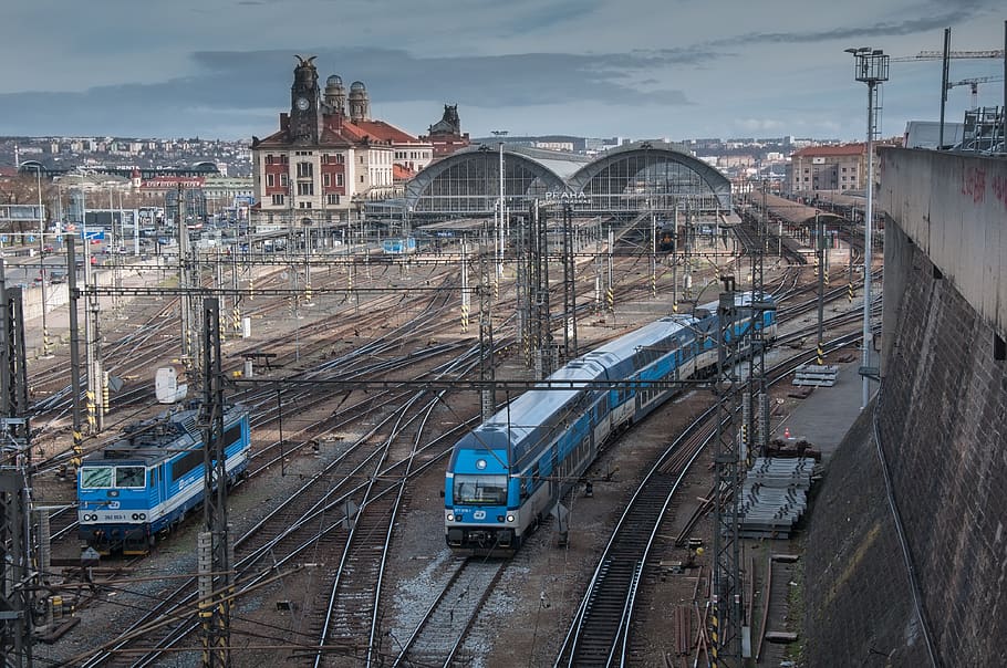 Praga, estación, trenes, viajes, ferrocarril, ciudad, tren, pista, arquitectura, metro
