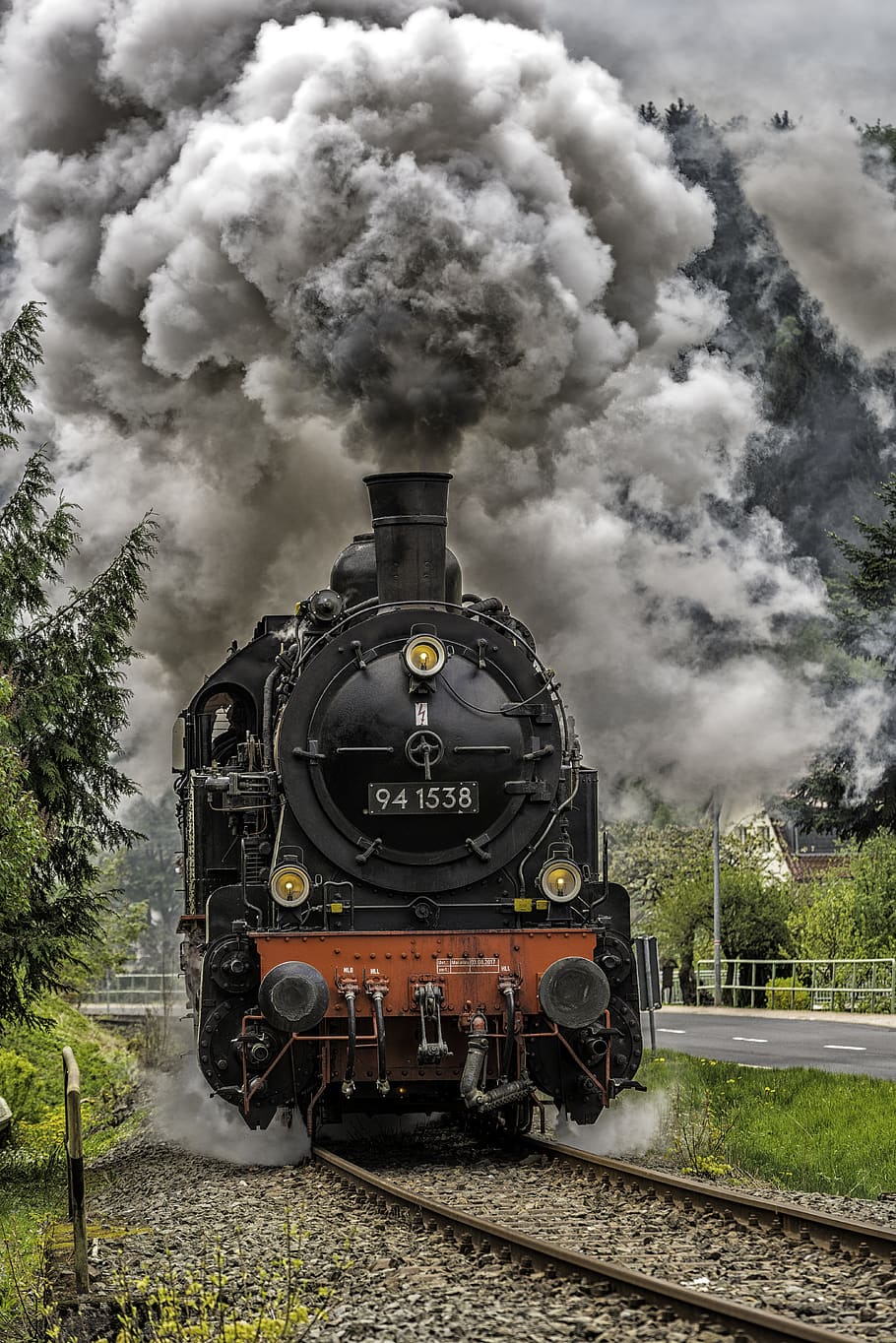 steam locomotive, train, smoke, rail transportation, track, steam train, train - vehicle, railroad track, locomotive, mode of transportation