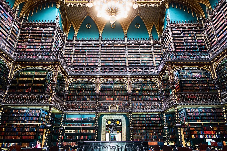 rio de janeiro, brazil, library, mood, old, books, learn, architecture, built structure, building exterior