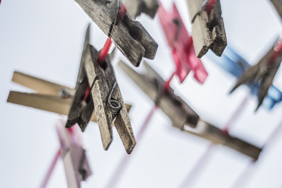 clothes pins, laundry, clothespins, clothesline, clothes line, wood, hanging, clothespin, selective focus, religion