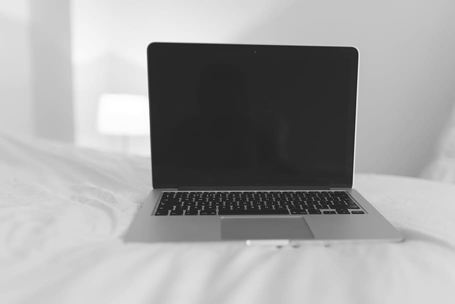 laptop, komputer, hitam, putih, digital, rumah, pekerjaan, dari, teknologi nirkabel, teknologi