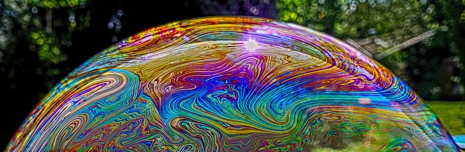 burbuja de jabón, color, colorido, iridiscente, kunterbunt, multicolor, sin personas, primer plano, patrón, burbuja