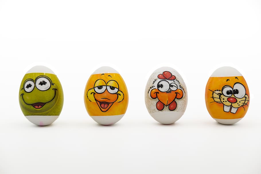 telur paskah, paskah, perayaan paskah, telur, warna-warni, warna, katak, bebek, kelinci, hahn