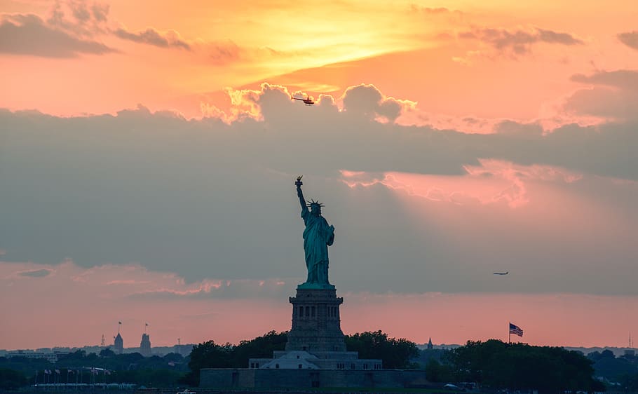 Nueva York, Estados Unidos, Manhattan, ciudad, arquitectura, paisaje, estatua de libertad, estatua, libertad, punto de referencia