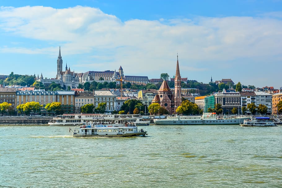 water, travel, city, tourism, river, danube, budapest, hungary, sky, autumn
