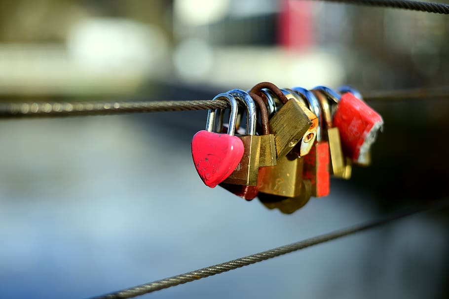 love locks, metal, love, love symbol, padlock, padlocks, symbol, bridge, promise, connectedness