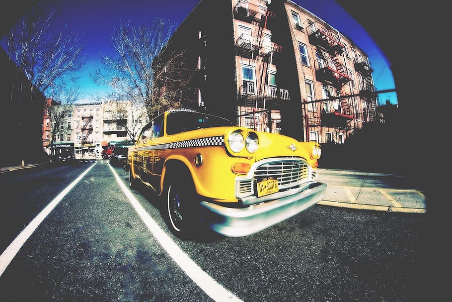 nueva york, taxi, brooklyn, nostalgia, urbano, amarillo, ciudad, modo de transporte, transporte, arquitectura
