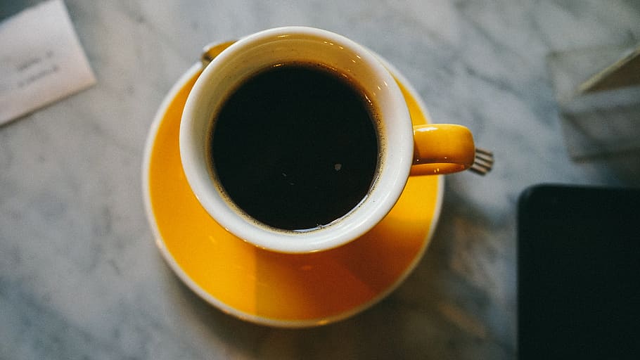 black coffee, black, cafe, coffee, coffee bar, drink, espresso, filter coffee, yellow, cup