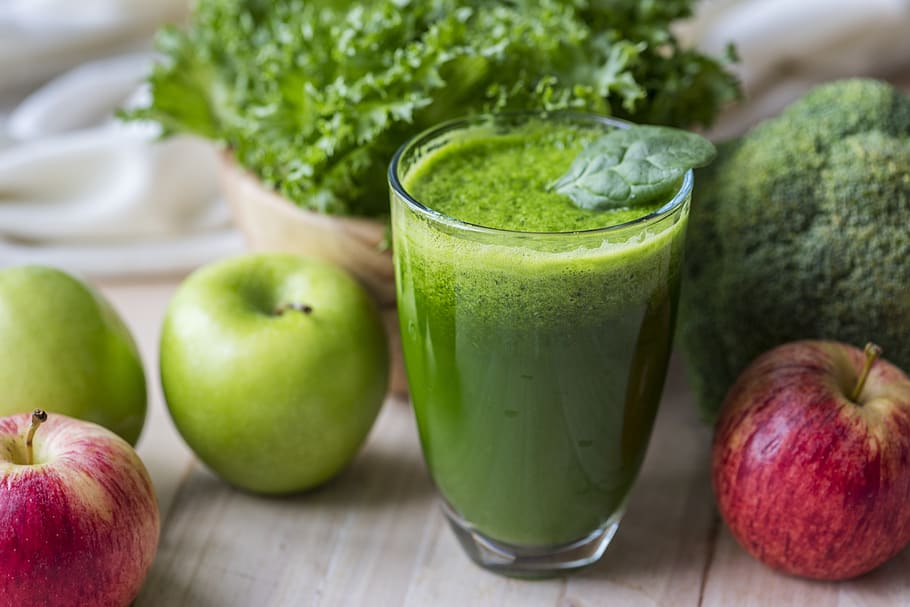 antioksidan, apel, minuman, brokoli, detoksifikasi, energi, segar, buah, apel hijau, kesehatan