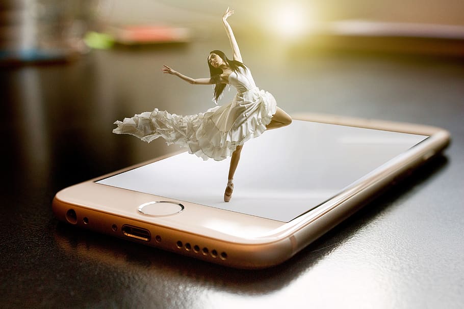 manipulation, ballerina, dancer, female, classic, dress, angel, iphone, phone, 3d