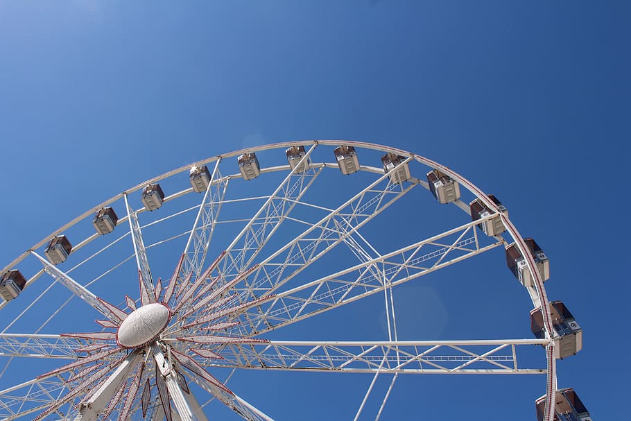 wheel, fun, ferris wheel, luna park traveling, sky, fair, roller, observation, euphoria, steel