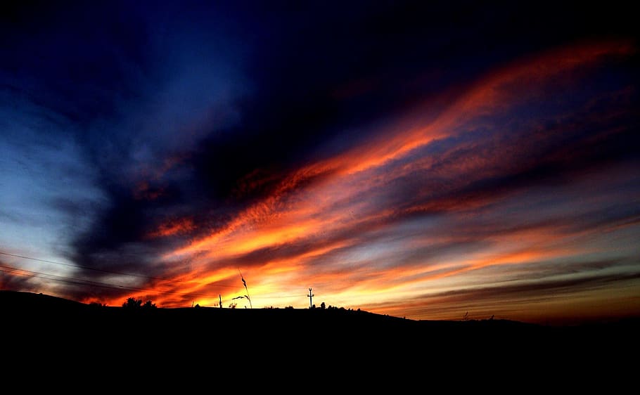 sunset, saturated colors, artistic, landscape, background, in the evening, romania, landscape sunset, sky, cloud - sky