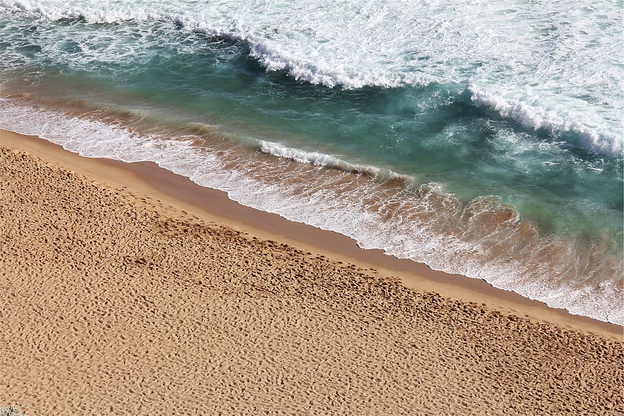 praia, areia, agua, onda, surfar, quebra-mar, ondas, oceano, mar, natureza