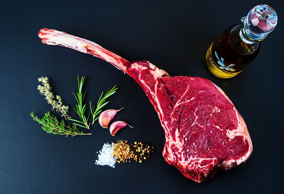 food, steak, tomahawk steak, barbecue, delicious, meat, beef, food and drink, freshness, black background