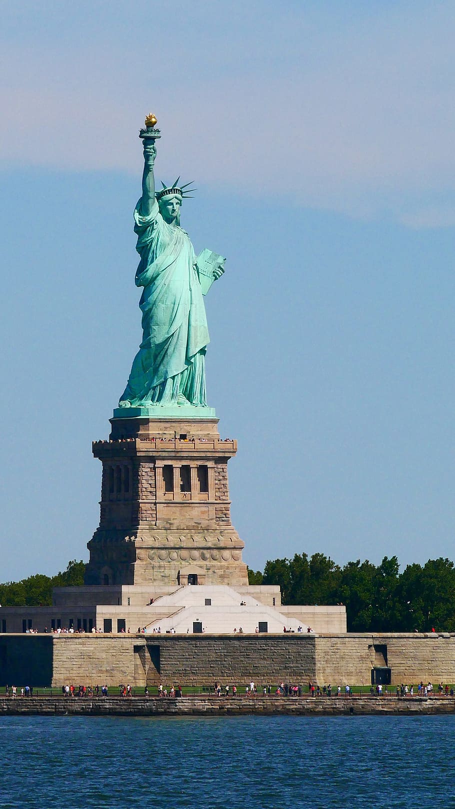 patung, liberty, baru, york harbour, harbour., patung liberty, lady liberty, imigrasi, simbol, obor