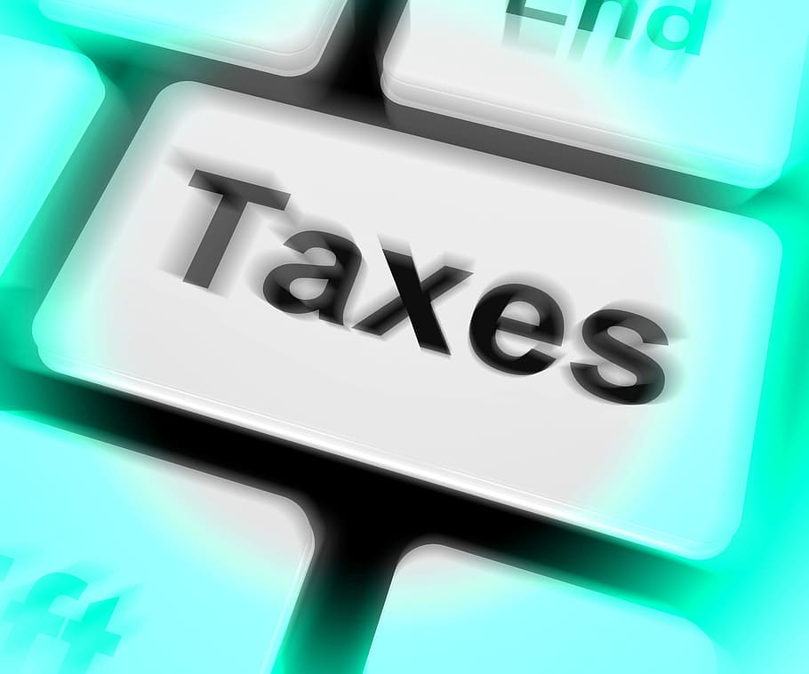 teclado de impostos, mostrando, imposto, tributação, computador, renda, imposto de renda, chave, teclado, retorno