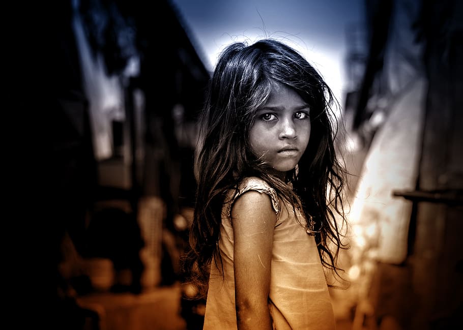 menina, triste, olhos, crianças, homem, sem-teto, pobre, refugiado, síria, turquia