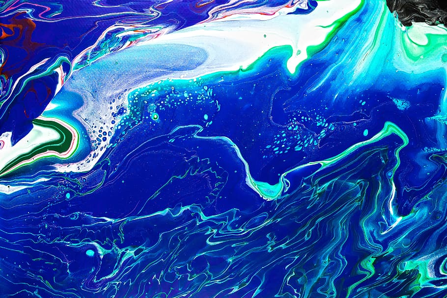 paint, acrylic paint, art, painting, color, structure, abstract, pouring, turquoise, blue