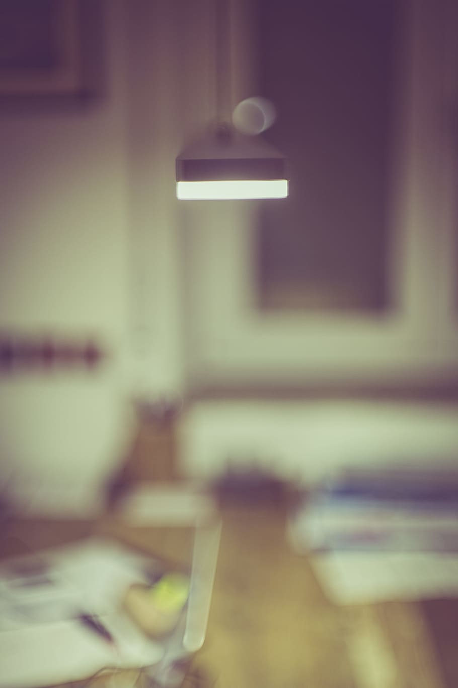 interior, lamp, abstract, blur, indoors, seat, chair, absence, table, empty