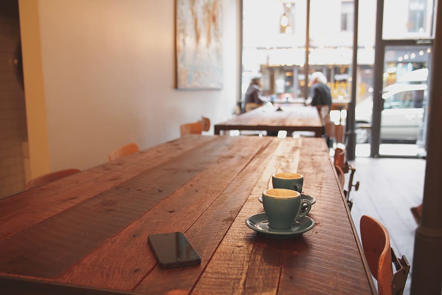 iphone, table, cafe, coffee shop, coffee, wood, house, floor, restaurant, home