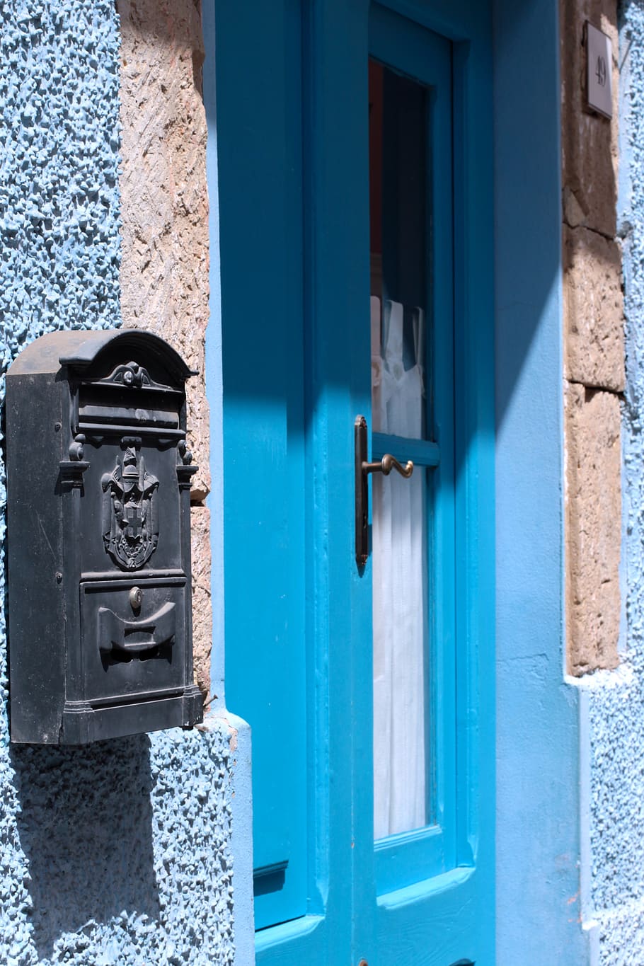 carloforte, blue, turquoise, door, landscape, mail, viale, holidays, house, particular
