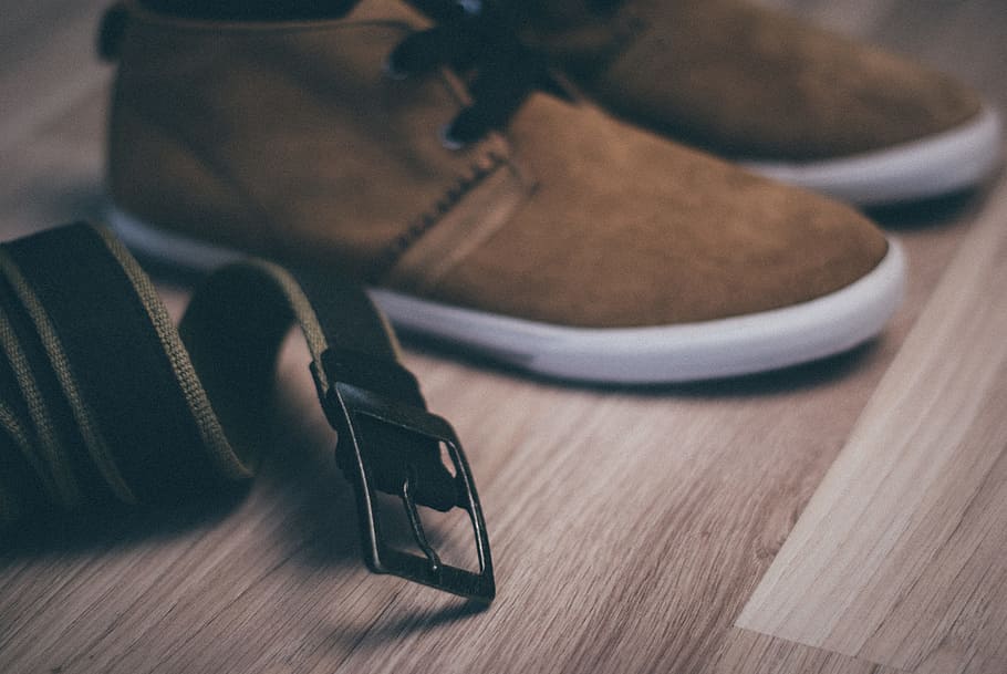 shoes, belt, fashion, accessories, objects, hardwood, indoors, shoe, adult, close-up