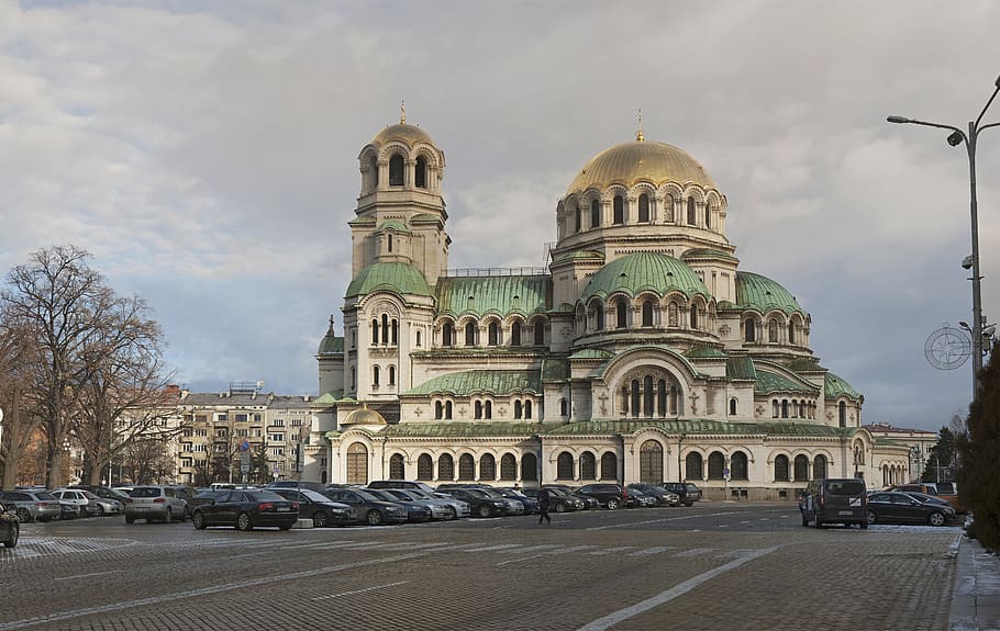 alexander nevski church, sofia, bulgaria, orthodox, landmark, place of worship, winter, cold, domes, golden domes