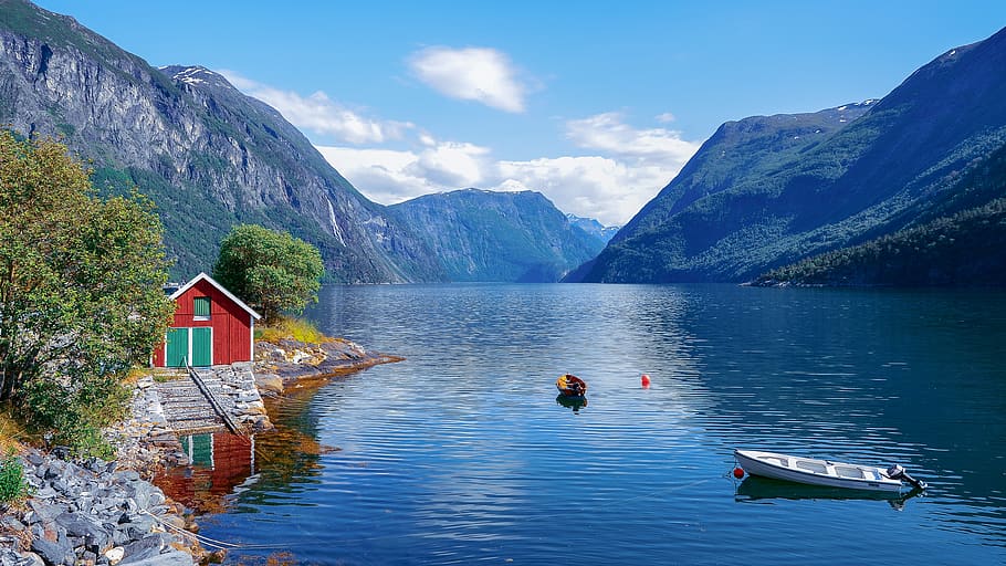 pemandangan, alam, perjalanan, petualangan, fjord, air, dom, lebih banyak, norwegia, hiking