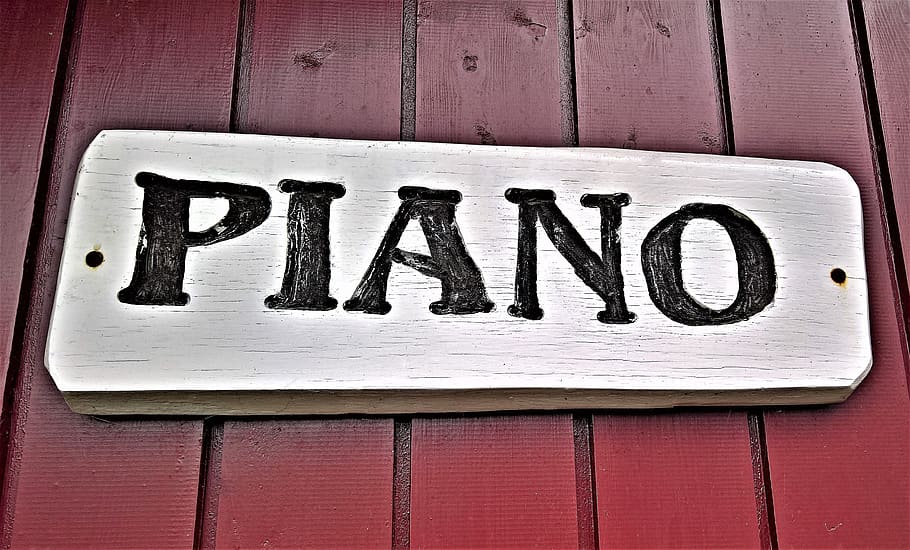 wooden board, nameplate, painted white, font, black letters, woodhouse, denmark, holiday house, piano, musical instrument