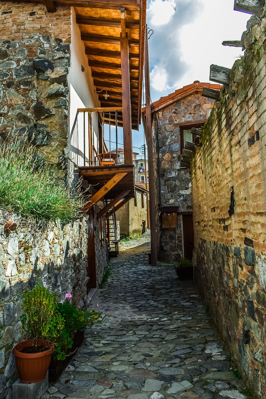 backstreet, alley, architecture, village, alleyway, street, traditional, kyperounta, cyprus, built structure