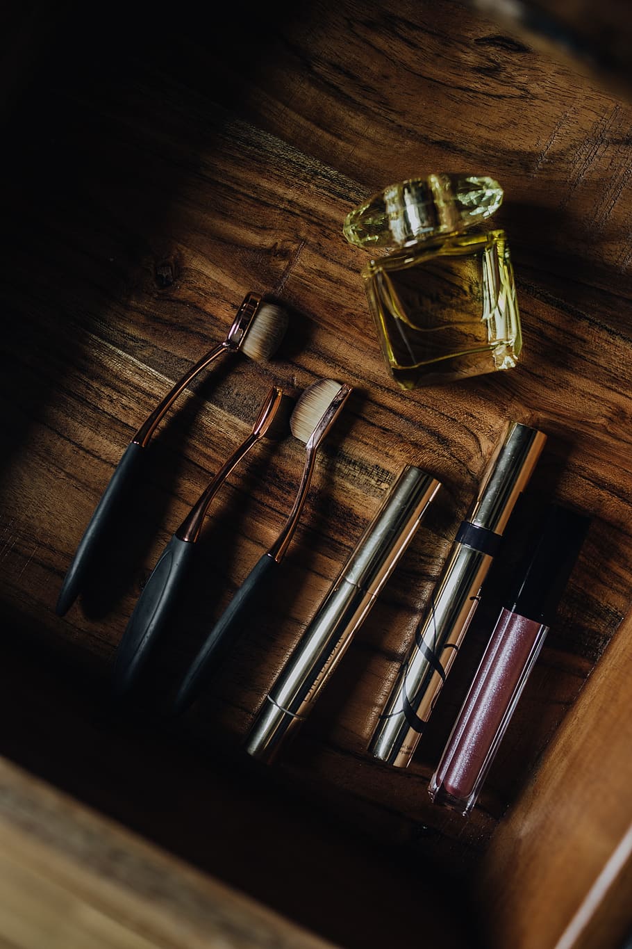 makeup, beauty essentials, female, bottle, beauty, glamour, make-up, cosmetics, brush, drawer