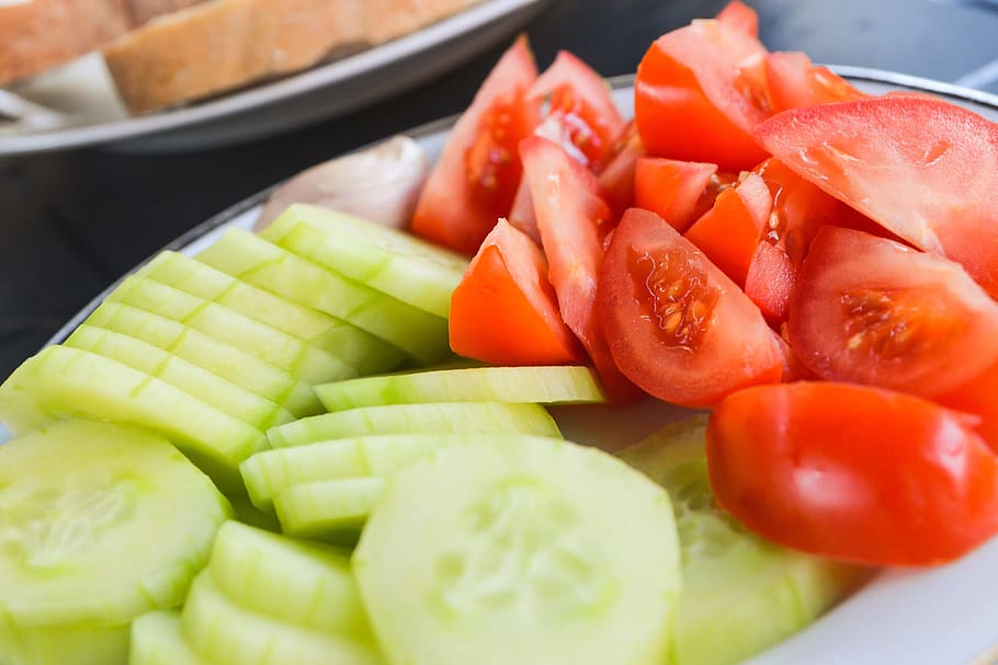 cucumber salad, food and Drink, diet, health, healthy, salad, salads, tomato, tomatoes, food