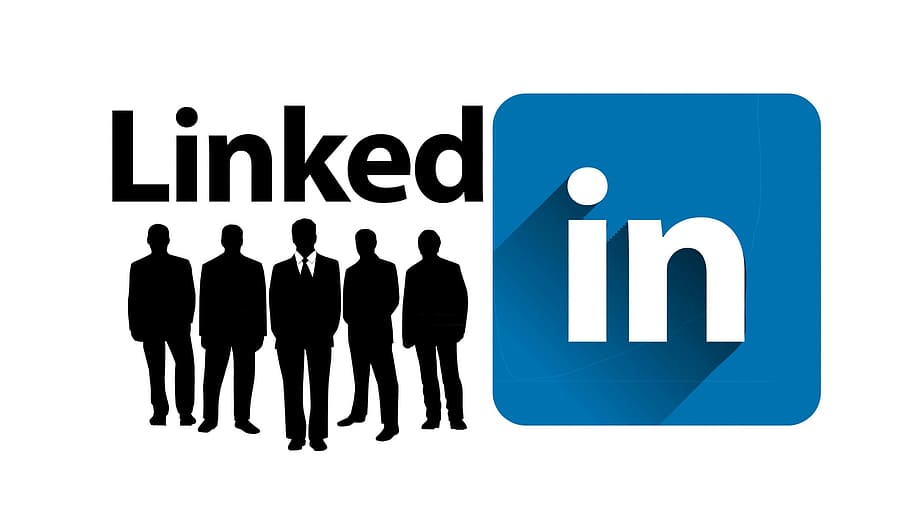 aún, promoción, profesional, social, plataforma de medios linkedin, linkedin., silueta, linkedin, hombre de negocios, reunión