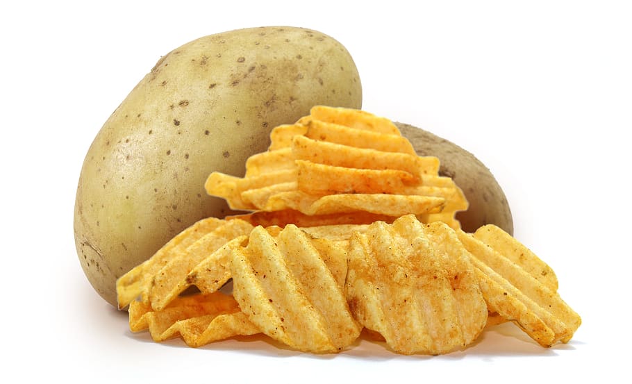 potato, chips, snack, junk food, product image, food and drink, white background, cut out, fast food, food
