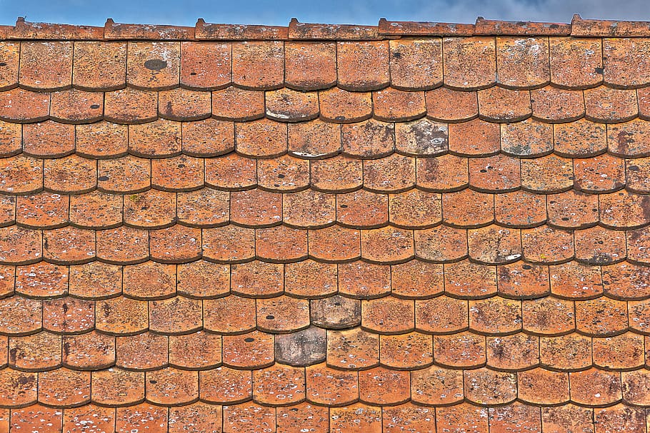 roof, tile, first, old, roofing tiles, pattern, brick, texture, tile roof, roofers