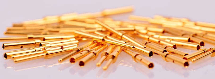 contacts, gold contacts, gold, gilded, galvanized, evaporated, plug, connector, electronics, electrical industry