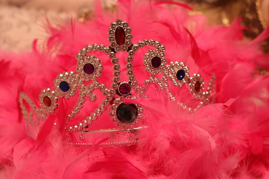 crown, fancy dress, costume, purim, holiday, fun, feathers, red, pink color, close-up