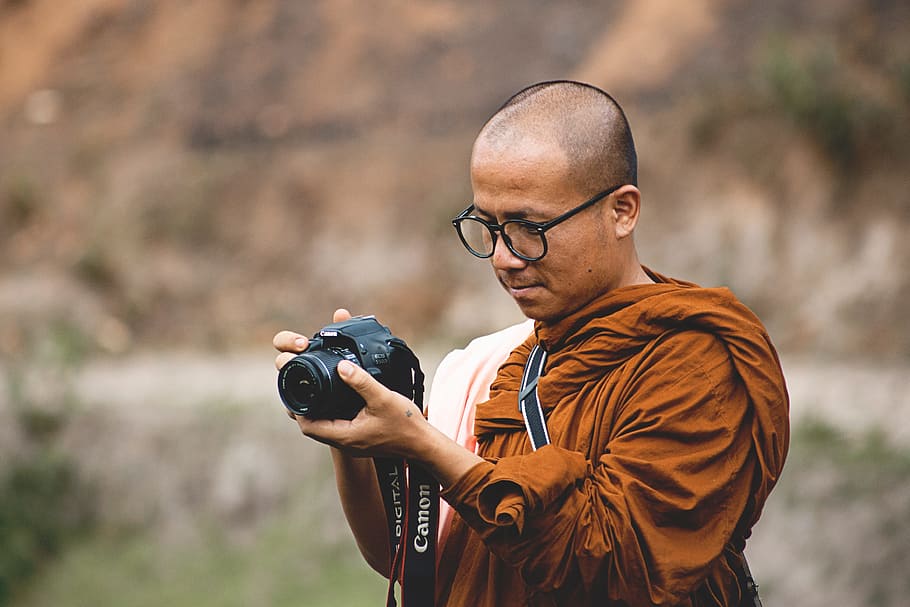 people, man, monk, camera, canon, dslr, photography, lens, iso, aperture