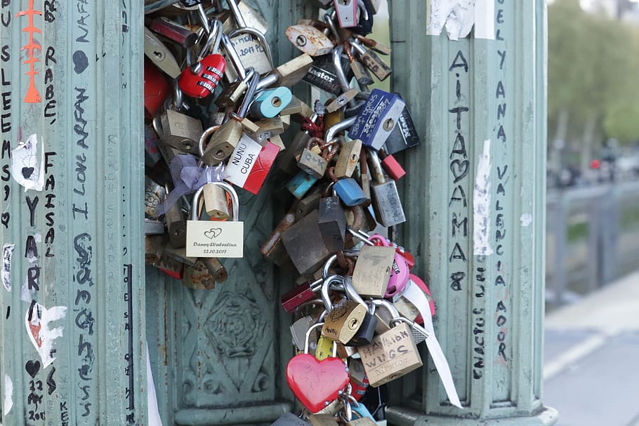 padlocks, bridge, love, padlock, romantica, promise, fidelity, eternity, lock, love lock
