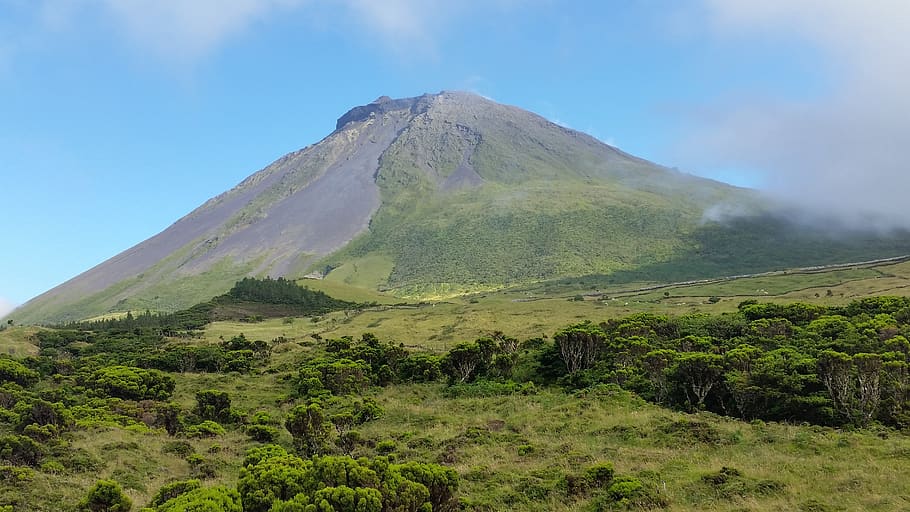 azores, pico, landscape, nature, volcano, madalena, island, atlantic, mountain, scenics - nature