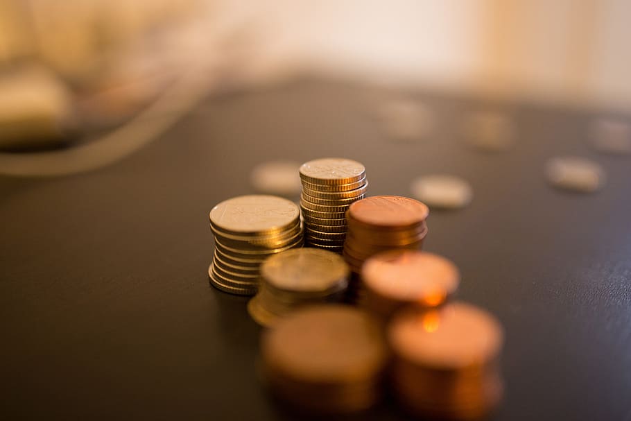 money, coins, currency, business, change, finance, coin, wealth, large group of objects, selective focus
