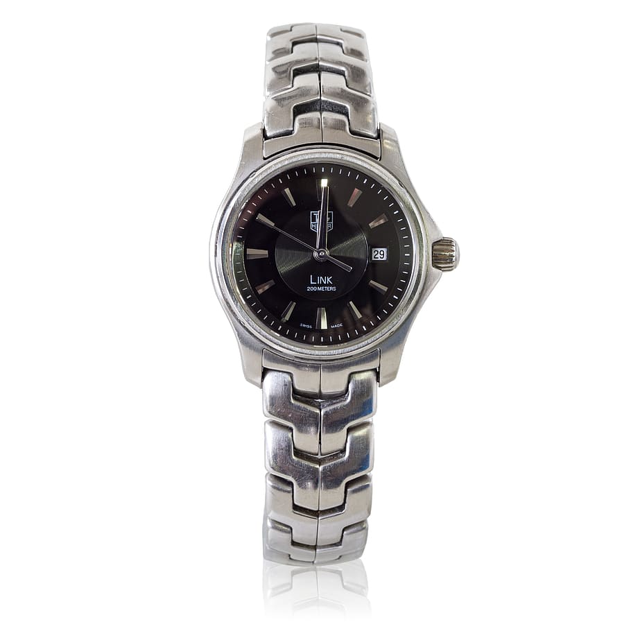 isolated, ladies watch, tag heuer, white background, time, wristwatch, studio shot, watch, clock, cut out