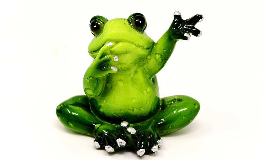 frog, wave, figure, funny, cute, farewell, welcome, hello, decoration, deco