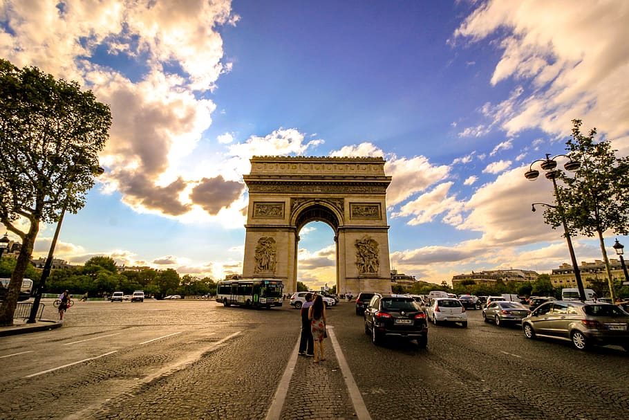 arc, triumph, tourism, travel, paris, france, monument, champs-elysees, famous, symbol
